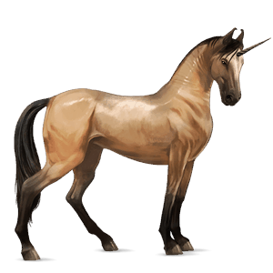 Верховой единорог Лошадь лузитанской породы Изабелловая