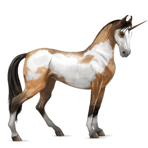 Верховой единорог Лошадь лузитанской породы Вороная