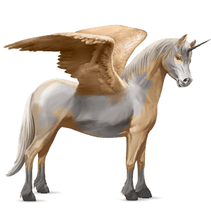 Крылатый пони-единорог  Светло-серый