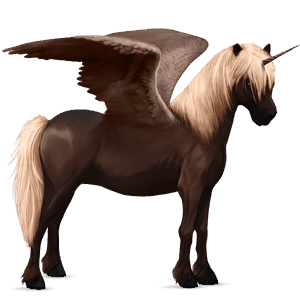 Крылатый пони-единорог  Вороная