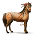 Верховая лошадь Пегий огненно-гнедой тобиано