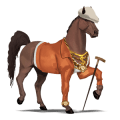 Верховой единорог Лошадь лузитанской породы Соловая (Паломино)